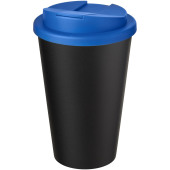 Americano® Eco 350 ml recycled krus med spildsikkert låg - Mellemblå/Ensfarvet sort