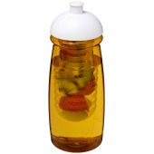 H2O Active® Pulse 600 ml bidon en infuser met koepeldeksel - Geel/Wit