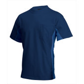 T-shirt Bicolor Borstzak 102002 Navy-Royalblue XXL