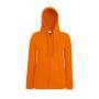 FOTL Lady-Fit L.weight Hooded Sweat Jacket, Orange, XS