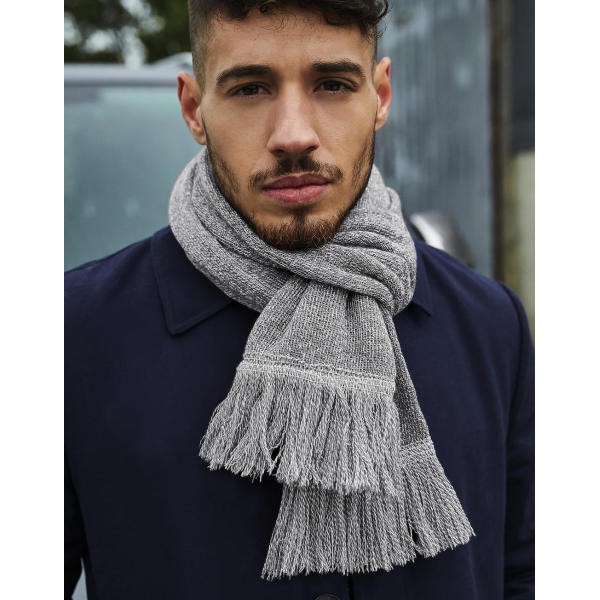 Classic Knitted Scarf - Heather Grey