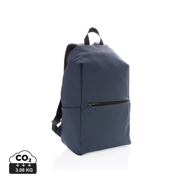 Smooth PU 15.6"laptop backpack, navy