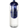 H2O Active® Vibe 850 ml drinkfles en infuser met koepeldeksel - Transparant/Blauw