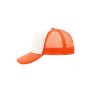 MB070 5 Panel Polyester Mesh Cap - white/neon-orange - one size