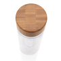 Infuser bottle with bamboo lid, transparent