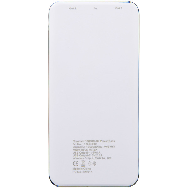 Constant 10.000 mAh wireless power bank with LED - White