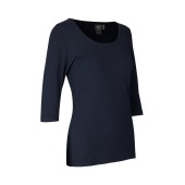Stretch T-shirt | ¾ sleeved | women - Navy, M