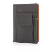 Notitieboek met vak voor telefoon, zwart