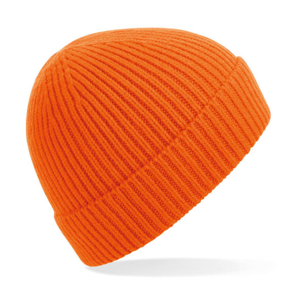Engineered Knit Ribbed Beanie - Orange - One Size