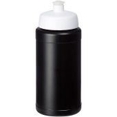 Baseline 500 ml genanvendt drikkeflaske - Ensfarvet sort/Hvid