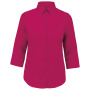 Overhemd in onderhoudsvriendelijk polykatoen-popeline 3/4-mouwen dames Fuchsia XXL