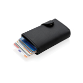 Standaard aluminium RFID kaarthouder met PU portemonnee, zwart