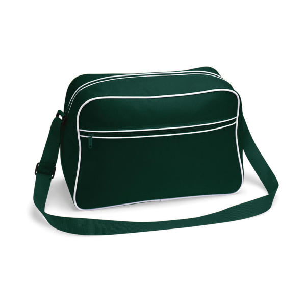 Retro Shoulder Bag - Bottle Green/White - One Size