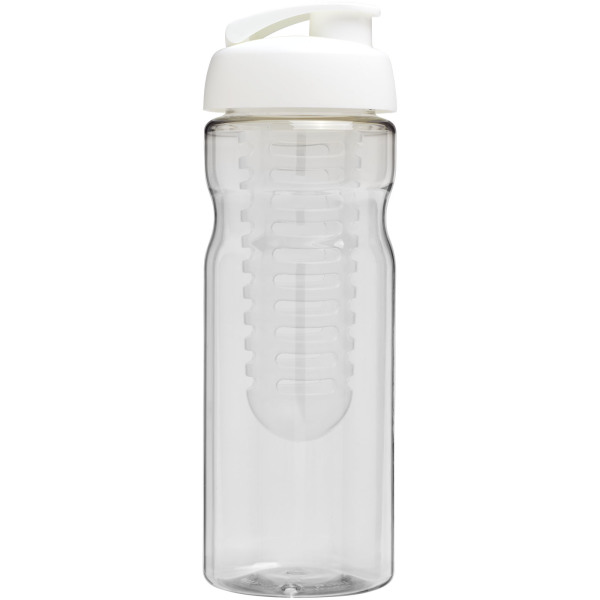 H2O Active® Base 650 ml flip lid sport bottle & infuser - Transparent/White