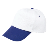 Cap 5 panel wit met gekleurde klep en klittenbandsluiting Cap 5 panel wit met gekleurde klep en klittenbandsluiting