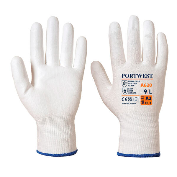 LR Cut PU Palm Glove White