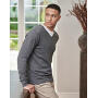 Men's V-Neck Sweater - Grey Melange - S