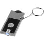 Allegro LED sleutelhanger met munthouder en lampje - Zwart/Zilver