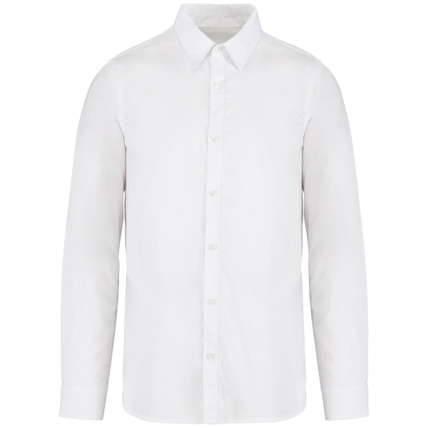 Umweltfreundliches ausgewaschenes Herrenhemd Washed white S