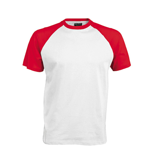 Baseball - Tweekleurig t-shirt White / Red S