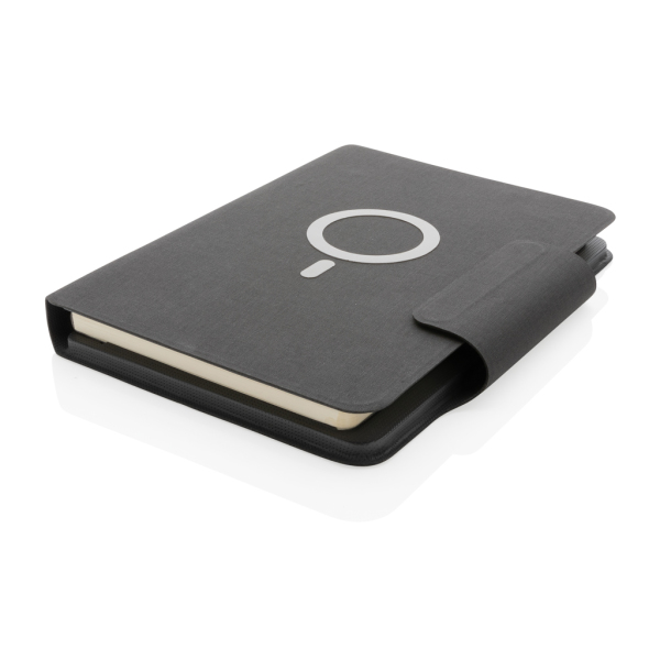 Artic Magnetic 10W draadloos oplaadbaar A5-notitieboek, zwar