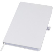 Fabianna notitieboek met harde kaft van crush papier - Wit
