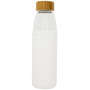 Kai 540 ml glazen drinkfles met houten deksel - Wit