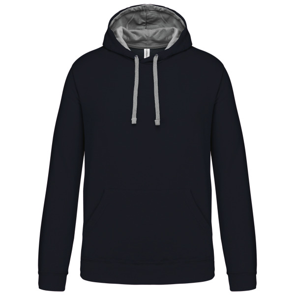 Hooded sweater met gecontrasteerde capuchon Navy / Fine Grey XL