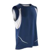 Athletic Vest, Navy/White, L, Spiro