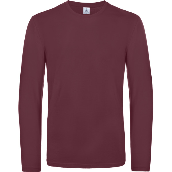 #E190 Men's T-shirt long sleeve Burgundy 3XL