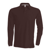 Men's long-sleeved polo shirt Chocolate XL