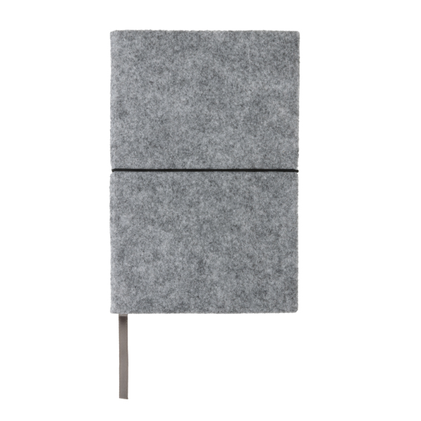 GRS certified recycled felt A5 softcover notebook, grey