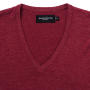 Ladies’ V-Neck Knitted Pullover - Charcoal Marl - 3XL