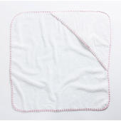 Po Hooded Baby Towel - White/Baby Pink - One Size