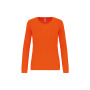 Damessportshirt Lange Mouwen Fluorescent Orange XS