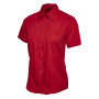 Ladies Poplin Half Sleeve Shirt - XS - Red