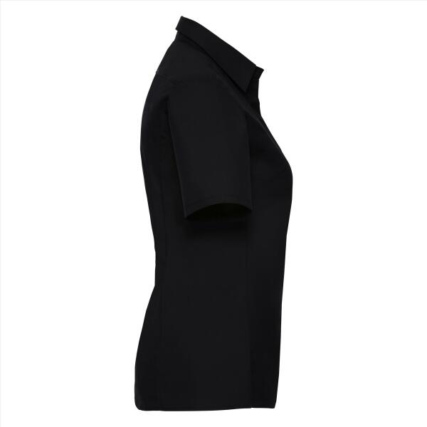 RUS Ladies SS Fit. Ultimate Stretch Shirt, Black, 4XL