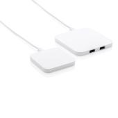 10W draadloze snellader met USB poorten, wit