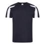 AWDis Cool Contrast Wicking T-Shirt, French Navy/Arctic White, L, Just Cool