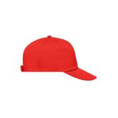MB001 5 Panel Promo Cap Lightly Laminated signaal-rood one size