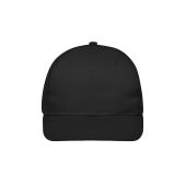 MB6240 6 Panel Flat Peak Cap - black/black - one size