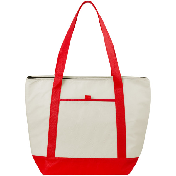 Lighthouse non-woven cooler tote 21L - Natural/Red