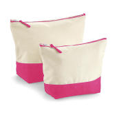 Dipped Base Canvas Accessory Bag - Natural/True Pink - M