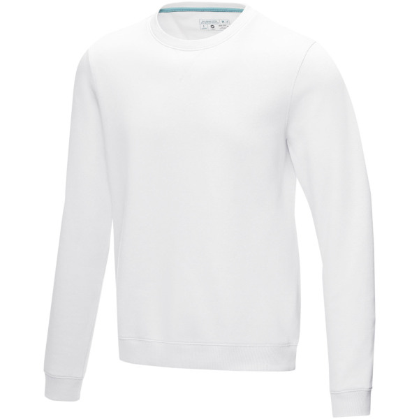 Jasper men’s GOTS organic GRS recycled crewneck sweater - White - 3XL