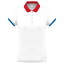 Dames-sportpolo White / Red / Sporty Royal Blue S