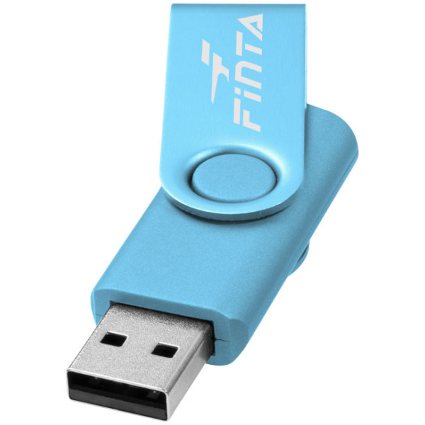 Rotate-metallic USB 2GB - Blauw