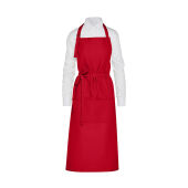 AMSTERDAM - Recycled Bib Apron with Pocket - Red - One Size