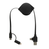RCS standaard recycled plastic and TPE 6-in-1 kabel, zwart