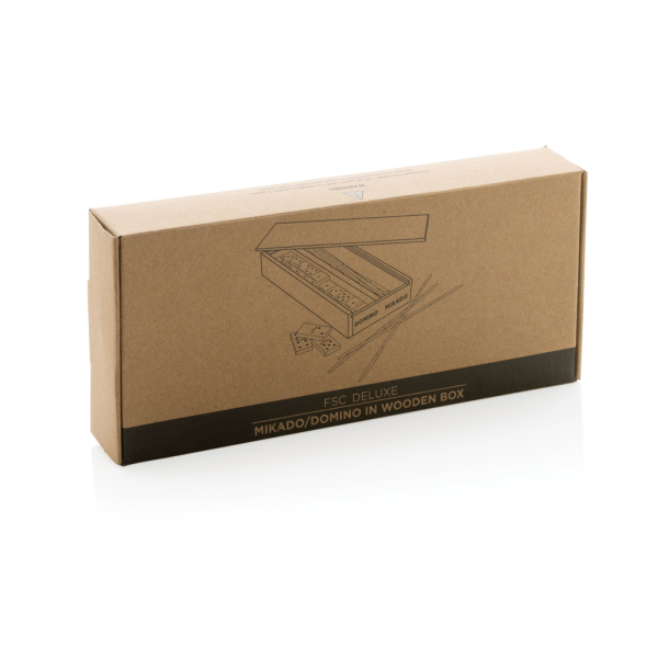 FSC® Deluxe mikado/domino in houten doos, wit