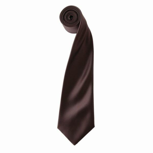 'Colours' Satin Tie, Brown, ONE, Premier